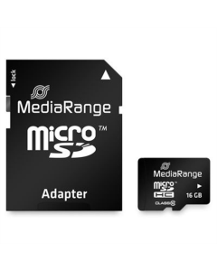Карта пам`ятi MicroSDHC MediaRange 16Gb Class 10 R45/W12MB/s + адаптер