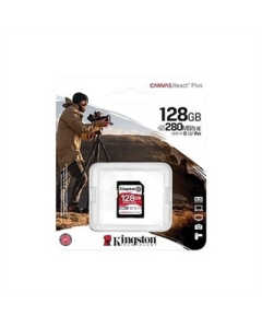 Карта пам`яті SDHC Kingston Canvas React Plus 128Gb UHS-II/U3 Class 10 V60 SD R280/W100MB/s