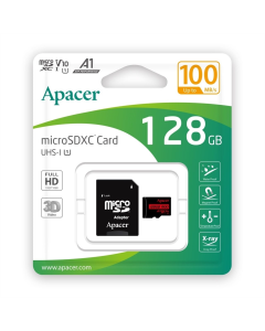 Карта памяти MicroSDHC Apacer 128Gb UHS-I Class 10 + адаптер