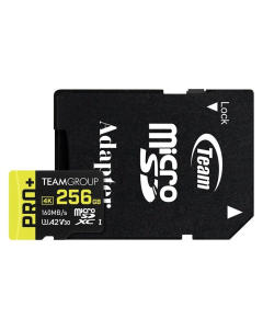 Карта пам`ятi MicroSDXC Team Pro+ 256Gb UHS-I/U3 Class 10 R160/W110MB/s + адаптер