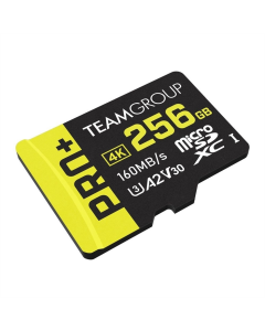 Карта пам`ятi MicroSDXC Team Pro+ 256Gb UHS-I/U3 Class 10 R160/W110MB/s + адаптер