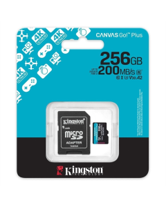 Карта пам`яті MicroSD Kingston Canvas Go Plus 256Gb UHS-I/U3 Class 10 R200/W160MB/s + адаптер