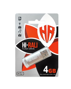 USB флеш 4 Гб Hi-Rali серії Rocket Срібна (Срібло)
