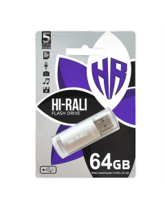 USB флеш 64 Гб Hi-Rali Rocket Серебряный (Silver)