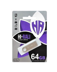 USB Флеш 64Gb Hi-Rali Shuttle Срібна (Silver)