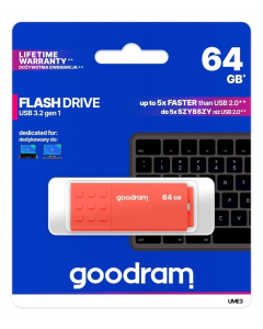 USB флеш-накопитель 64 Гб Goodram UME3 Care (USB 3.2) Оранжевый (Orange)