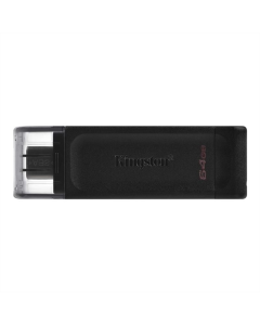 USB Флеш 64Gb Type-C Kingston DataTraveler 70 (USB 3.2) Чорна (Black)