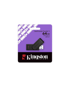USB Флеш 64Gb Kingston DataTraveler Exodia S (USB 3.2) Чорна (Black Blue)