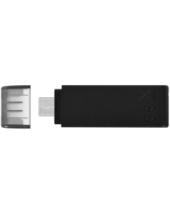 USB Флеш 128Gb Type-C Kingston DataTraveler 70 (USB 3.2) Чорна (Black)