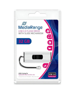 USB Флеш 32Gb MediaRange (USB 3.0) Срібна (Black Silver)