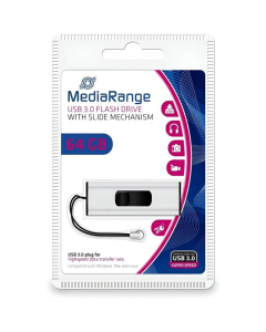 USB флеш-накопитель 64 Гб MediaRange (USB 3.0) Серебристый (черно-серый)