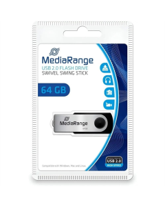 USB Флеш 64Gb MediaRange (USB 2.0) Срібна (Black Silver)