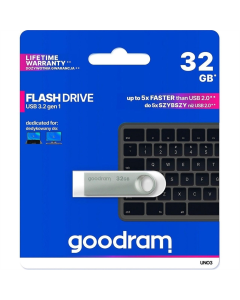 USB Флеш 32Gb Goodram UNO3 (USB 3.2) Срібна (Silver)