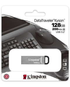 USB Флеш 128Gb Kingston DataTraveler Kyson (USB 3.2) Срібна (Silver Black)