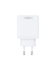 Зарядное устройство Yoki Led Series YK-33PD+QC 33W (1USB-C + 1USB) Белый (White)