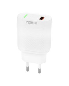 Зарядное устройство Yoki Led Series YK-QC (1USB) 3.0 18W Белый (White)