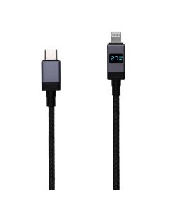 USB кабель Hoco X118 Digital Display Type-C to Lightning 27W 1м Чорний (Black)