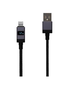 USB кабель Hoco X118 Digital Display Lightning 1м Чорний (Black)