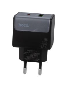 Зарядний пристрій Hoco CS71A (1USB + 1USB-C) 20W Чорний (Black)