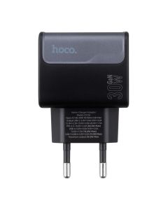 Зарядний пристрій Hoco CS73A (1USB + 1USB-C) PD 30W+ кабель Type-C to Type-C Чорна (Black)