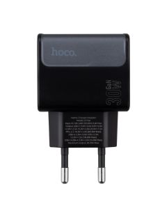 Зарядний пристрій Hoco CS73A (1USB + 1USB-C) 30W Чорний (Black)