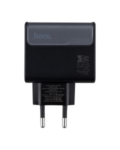 Зарядний пристрій Hoco CS74A (1USB + 1USB-C) 45W Чорний (Black)