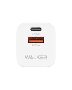 Зарядний пристрій Walker WH-43 (1USB + 1USB-C) 33W Білий (White)
