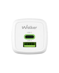 Зарядний пристрій Walker WH-75 (1USB + 1USB-C) GAN 65W + кабель Type-C to Type-C Білий (White)