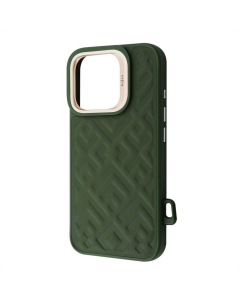 Чохол накладка для iPhone 16 Pro Kajsa Rhombus Collection MagSafe Зелена (Olive)