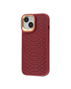Чехол-накладка для iPhone 15 Kajsa Snake Pattern Красный (Бордовый)
