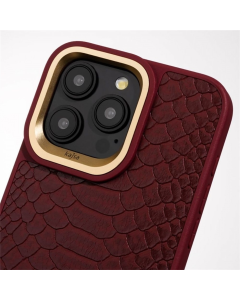 Чохол накладка для iPhone 16 Pro Kajsa Snake Pattern MagSafe Коричнева (Desert Titanium