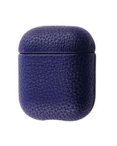 Чехол для наушников AirPods 1/2 кожаный Синий (Полуночно-синий)
