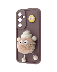 Чохол накладка для Samsung A16 Pretty Things Case Чорна (Brown/Fluffy White)