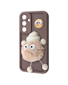 Чехол-накладка для Samsung A25 Pretty Things Case Черный (Коричневый/Пушистый белый)