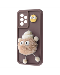 Чехол-накладка для Samsung A52 (A525F) Pretty Things Case Черный (Коричневый/Пушисто-белый)