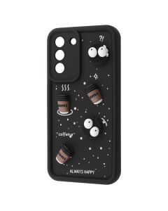 Чохол накладка для Samsung S21 FE (G990B) Pretty Things Case Чорна (Black/Coffee)