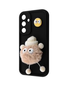 Чехол-накладка для Samsung S21 FE (G990B) Pretty Things Case Черный (Black/Fluffy White)