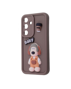 Чохол накладка для Samsung S23 FE Pretty Things Case Коричнева (Brown/Baby)