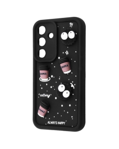 Чехол-накладка для Samsung S24 Pretty Things Case Черный (Black/Coffee)