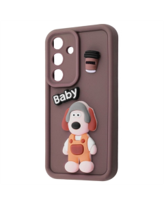 Чохол накладка для Samsung S25 Pretty Things Case Коричнева (Brown/Baby)