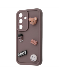 Чехол-накладка для Samsung S25 Pretty Things Case Коричневый (Brown/Bear)