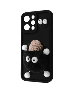 Чехол-накладка для Xiaomi Redmi 12 Pretty Things Case Черный (Black/Fluffy Black)