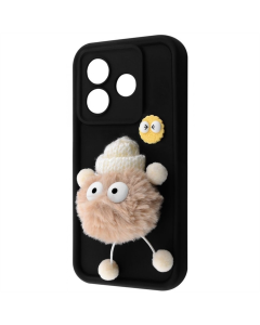 Чехол-накладка для Xiaomi Redmi 13 / Poco M6 / Note 13R Pretty Things Case Черный (Black/Fluffy White)