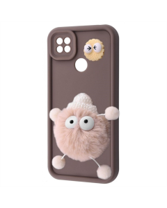 Чехол-накладка для Xiaomi Redmi 9C/10A Pretty Things Case Черный (Коричневый/Пушистый Белый)