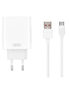 Зарядний пристрій XO L164 1USB 120W + кабель Type-C Білий (White)