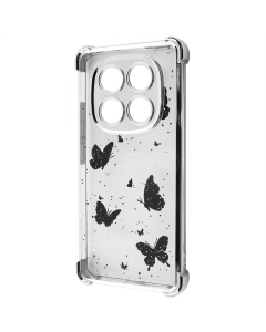 Чехол-накладка для Xiaomi Redmi Note 14 Pro WAVE Winkie Серебристый (Silver/butterfly)