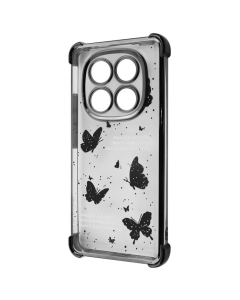 Чехол-накладка для Xiaomi Redmi Note 14 Pro WAVE Winkie Черный (Black/butterfly)