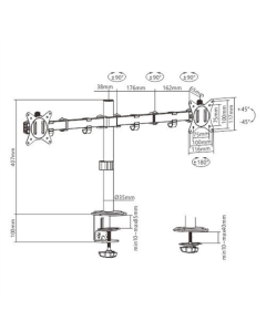Кронштейн Gembird MA-D2-01 Чорний (Black)