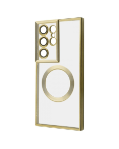 Чехол-накладка для Samsung S23 Ultra WAVE Metal Color Case Magnetic Ring Золотой (Gold)