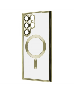 Чехол-накладка для Samsung S22 Ultra WAVE Metal Color Case Magnetic Ring Золотой (Gold)